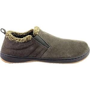 NEW TEMPUR-PEDIC men's warrick suede slippers in charcoal